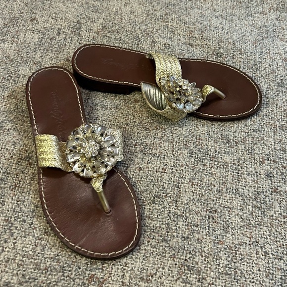 Beverly Feldman Jeweled Slip on Sandal - Picture 1 of 7